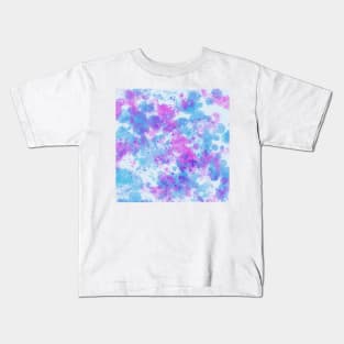 Blue Purple Watercolor Splatter Kids T-Shirt